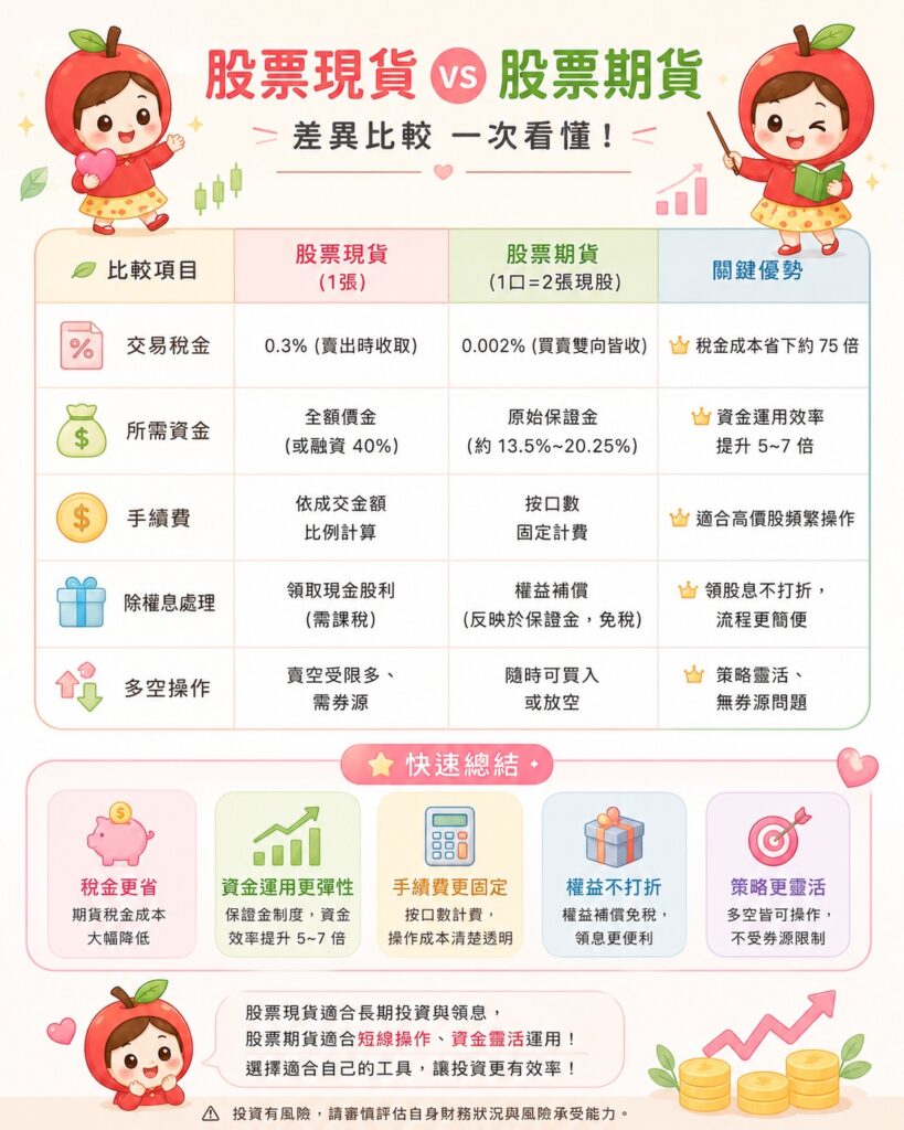 股票與股票期貨差異比較圖